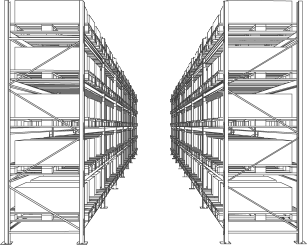 pallet rack dwg autocad drawing